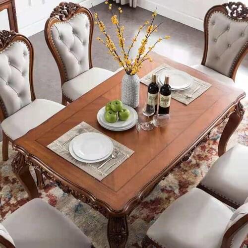 Solid wood dining table and chair combination living room table size family manufacturers direct solid wood long dining table on