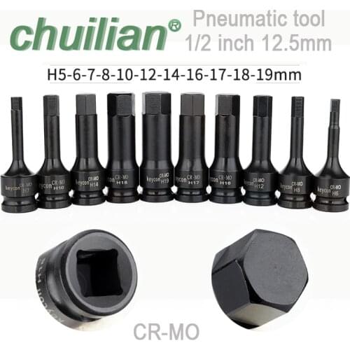 1Pcs Hex Screwdriver Bit 1/2 inch 12.5mm Square Drive Socket Wrench Air Impact Wrench Adaptor Head Hand Tools Auto Repair Tool