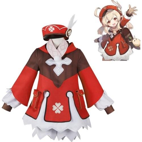 New Game Genshin Impact Cosplay Costume Klee Cosplay Costumes Full Set Carnival Halloween Adult Costumes S-XL