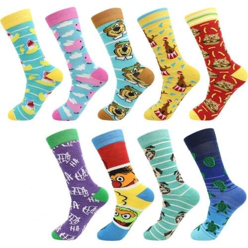 New Cotton men Womens Crew Socks Funny Harajuku Cute Novelty Cartoon sloth Anime Game socks Christmas Skateboard Sock Gift