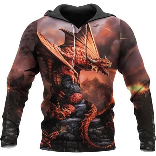 Animal Dragon 3D All Over Printed Hoodie Autumn Harajuku Street Sweatshirt Unisex Casual Zip Jacket L710