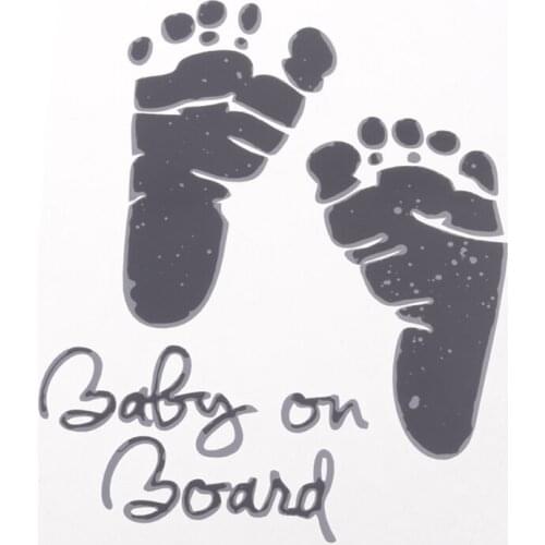 Reflective BABY ON BOARD Safety Reflective Sticker Vinyl Decal for Car White