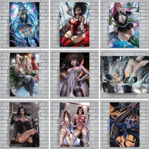 Japanese Anime Canvas Painting Big Game Poster Cartoon Sexy Poster Collection Room Wall Painting Poster Home Decoration Painting