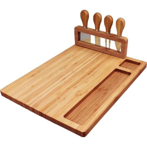 Chopping Block -Chopping Board-Bamboo Cheese Board Set, Meat Charcuterie Platter Serving Tray, Perfect Choice For Wedding Birthd