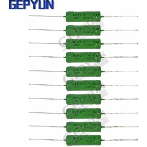 5PCS RX21 6W Wire Wound 5% Resistance Gepyun 1R 10R 100R 1K 10K 12K 15K 18R 20R 22R 24R 27R 30R 33R 36R Resistor RX21-6W