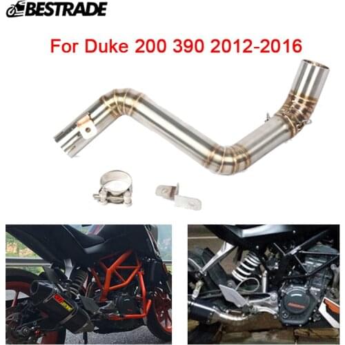 Header Pipe Motorcycle Deleted Original Catalyst Exhaust Front Mid Link Pipe Slip On 51mm Mufflers Modified for Duke 200 390