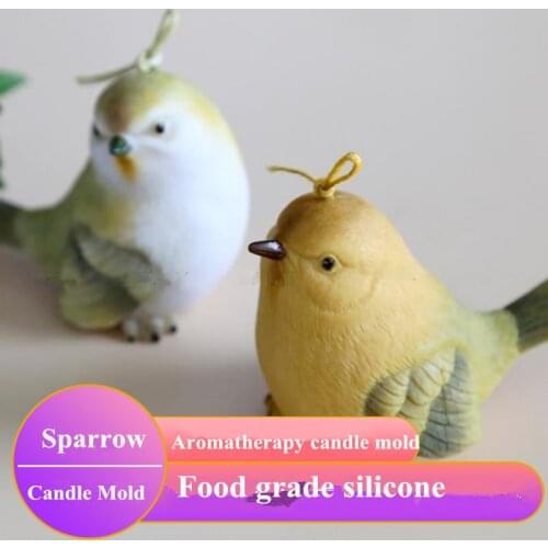 3D Sparrow Bird Silicone Mold For Candle Soap Making Bird Shape Cake Salt Sculpture Chocolate Mold Resin Aroma Molds Cake Decor