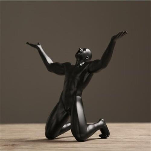 NORDIC CREATIVE GEOMETRIC MODERN SCULPTURE SIMPLE RESIN MOVEMENT PEOPLE ABSTRACT ART STATUES CAFE DECORATION HOME ACCESSORIES