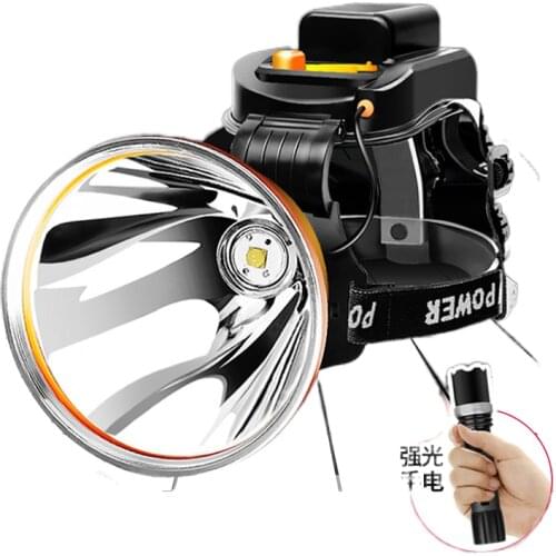 Headlight glare bright rechargeable household long life head-mounted high-power flashlight fishing hernia