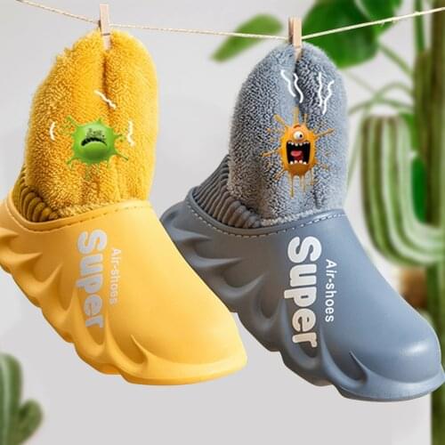 2021 Mens Home Plush Slippers Comfort Soft Warm Slippers Women Thick Bottom Shoes High-quality Indoor Non-slip Couples Footwear