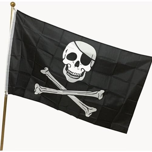 Boys Girls Home Decor Party Supplies Skull Bones Grommets Decor Jolly Roger Banners Skull Crossbones Pirate Flags Kids Gift Toys