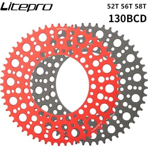 Bicycle Crank 130BCD Round Shape Narrow Wide 52T/56T/58T BMX Chainring Bicycle Chainwheel Bike Circle Crankset Single Plate