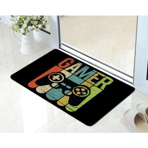Vintage Black Gamer Controller Decorative Door mat Funny Video Game Sofa Doormat Square Gaming Game Gifts Dad Kid