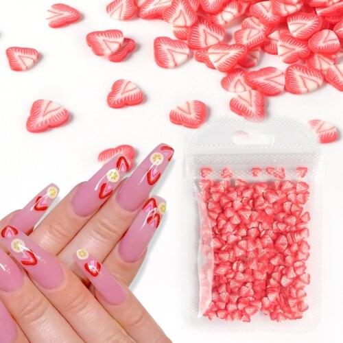High Quality 10g/pack Nail Art 3D Fruit Fimo Slices Polymer Clay DIY Slice Decoration Nail Sticker Mixed Stypes