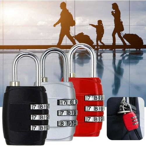 Suitcase Baggage Gym Locke Luggage Travel Lock 3 Dial Travel Padlock Simple Door Lock Password Lock Combination for Luggage