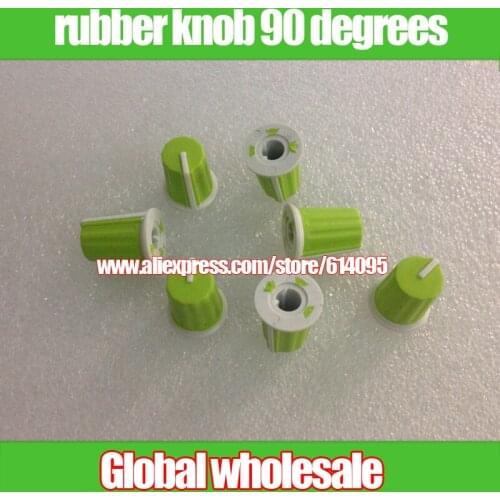 50pcs green Half axle potentiometer Rubber knob / indicator 90 degree / mixer / appliance / instrument adjustment knob/16*19mm