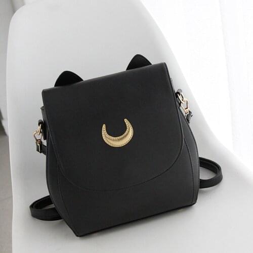 Anime Moon Satchel Luna Cat Ladies Moon Pattern Shoulder Bag Handbag Backpack PU Leather Messenger Casual Crossbody