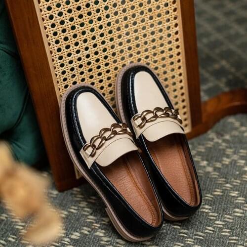 2021 Spring New Summer Women Shoes Platform Thick Botton Round Toe Shoes Woman Heels Working Genuine Leather Chunky Heels Pumps