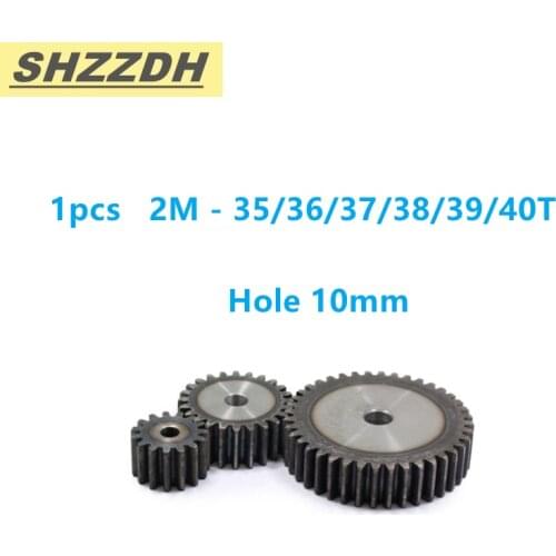1pcs 2M 35T 36T 37T 38T 38T 39T 40T inner hole 10mm spur gear standard hole 90 degree 45# steel quenching processing