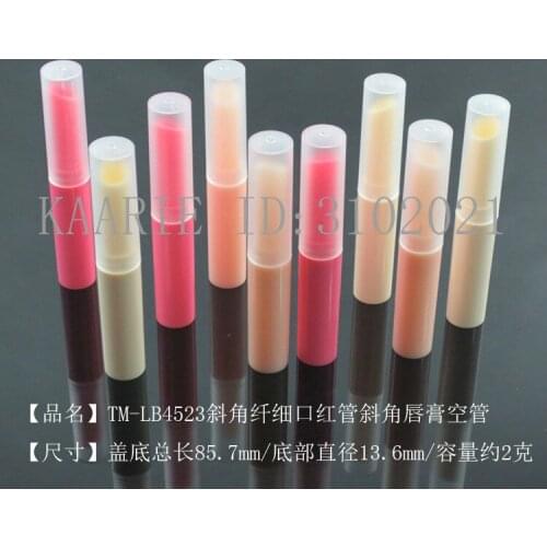 10/30/50/100pcs 7mm Empty Mold Filling DIY Small Oblique Lipstick Tube Mouth Wax Tube Lip Balm Long and Thin Plastic Tube