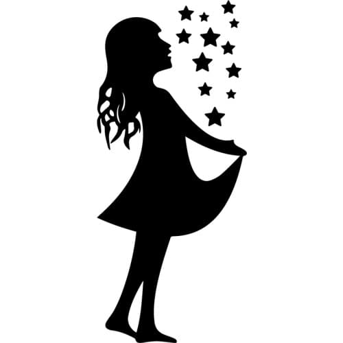 15 * 6.6cm Creative Star Catcher Girl Star Fashion Car Sticker Pvc Personality Classic Charming Rear Window Body Decal