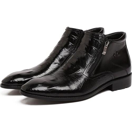 2021 Luxury Brand Genuine Leather Winter Ankle Waterproof Rubber Motorcycle Men Outdoor Martin Rivet Ankle Boots