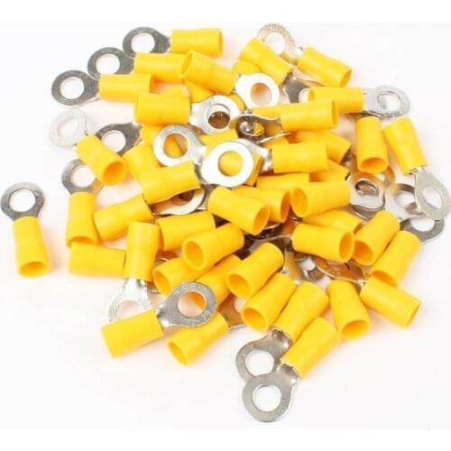 40PCS RV5.5-6 Yellow Ring insulated terminal cable Crimp Terminal suit 4-6mm2 Cable Wire Connector