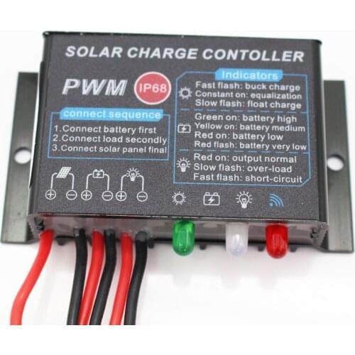 5pcs PWM 10A/ 20A Solar Controller 12V 24V LED Display PV Panel Battery Charge Controller Solar System Regulator Lighting Use