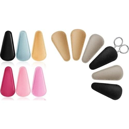 Promotion! 12 Pcs Scissors Sheath Safety Leather Scissors Cover, 6 Pcs 4 Colors & 6 Pcs 3 Colors