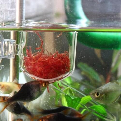 Aquarium Fish tank Feeder Acrylic Worm cup Light fish Red worm Feed cup Shrimp Landscaping cylinder Nematode fish