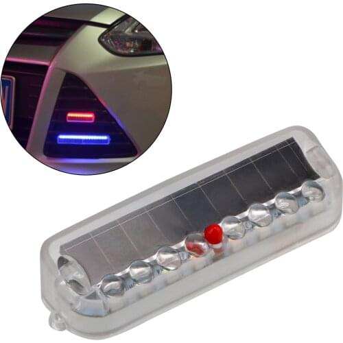Wonderlife Car Accessories Solar Strobe Light Auto Colorful Flashing Alarm Warning Lamp Security Light Anti Collision Universal