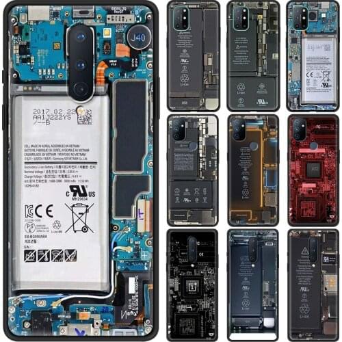 Luxury Soft Case Cover for Oneplus 9 Pro 9R 8 8T 7 7T Pro Nord Z 5G Shockproof Phone Shell Coque Funda Circuit Board