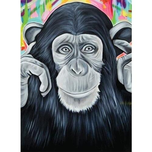 DIY 5D Diamond Painting Funny Orangutan Cross Stitch Home Decoration Diamond Embroidery Mosaic Full Square Christmas Gift ZWQ