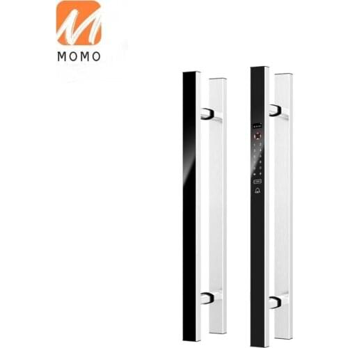 Fingleprint Card Password Digital Glass Door Handle Electric Smart Handle Lock For Access Control System