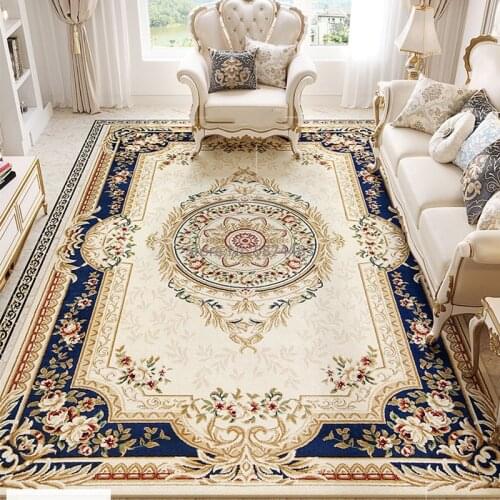 European Soft Carpet Living Room Bedroom Modern Large Area Rugs Palace Vintage American Style Carpet Non-slip Thick Rug Parlor