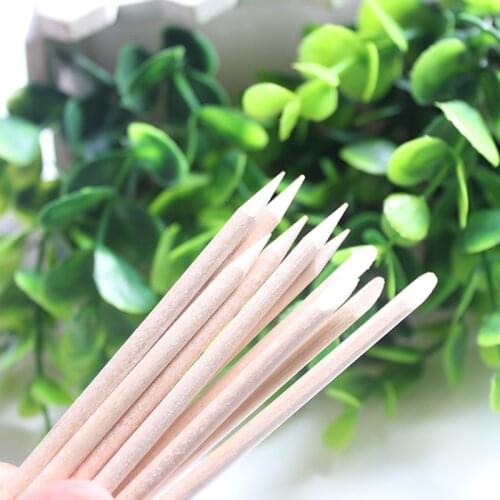 100Pcs/Pack Nail Art Orange Wood Stick Cuticle Pusher Remover For Manicure Pedicure Beauty Salon Tools Gifts High Quality
