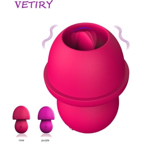 VETIRY Tongue Licking Vibrator Sex Toys for Woman Vagina Clitoris Stimulator 12 Modes Nipple Massager Female Masturbator