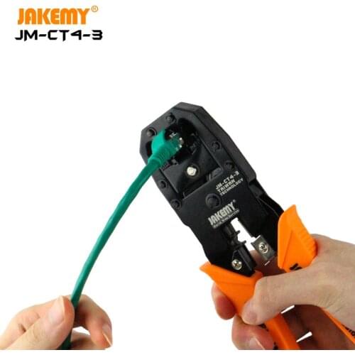 Modular Pin Plug Crimper Pliers RJ11 RJ12 RJ45 handheld Network Crimping Tool with Yellow Stripping Tool