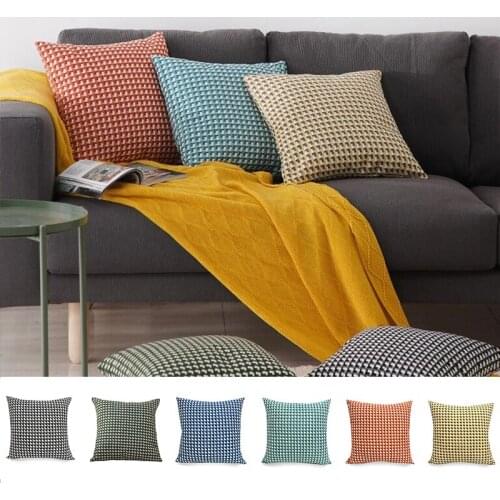 Cushion Cover Yarn-dyed Pillow Cover for Sofa Living Room 45*45 Nordic Decorative Pillows Home Decor Pillowcase