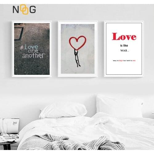 NOOG Nordic Canvas Painting Modern Prints Street Graffiti Art Posters Prints Love Art Wall Pictures Living Room Unframed Poster