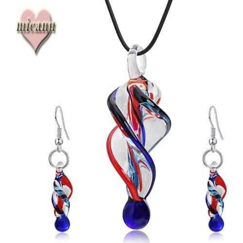 New Trendy Necklace Earring Jewelry Set For Women Personality Spiral-Tornado Shaped Design Dreamy Color Jewelry Set Female