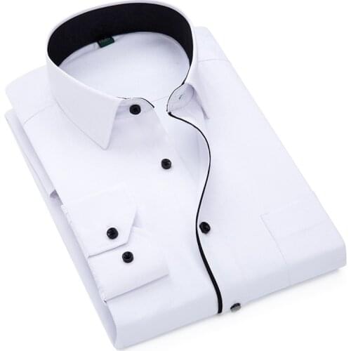 Mens clothing Wedding Shirt Long Sleeve Men Dress Shirts Man Business Party Solid Casual Shirt Work Wear Formal Slim Male Shirt