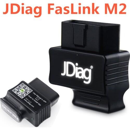 JDiag OBD2 Code Reader OBD Scanne FasLink M2 Phone Bluetooth 4.0 Diagnostic Tool PK BD OBDLINK For iPhone For Android