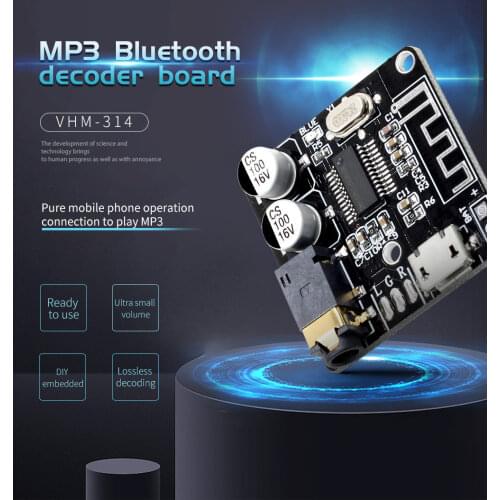 VHM-314 MP3 Bluetooth 5.0 Audio Receiver Board Wireless Bluetooth lossless Decoder Board Stereo Amplifier Modification Module