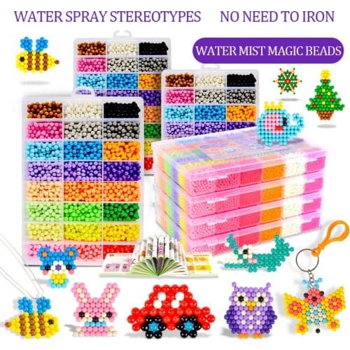 NEW 24 Colors DIY Water Spray Magic beads Hand Making beads 3D Puzzle Educational Toys For Children Kit Ball Game