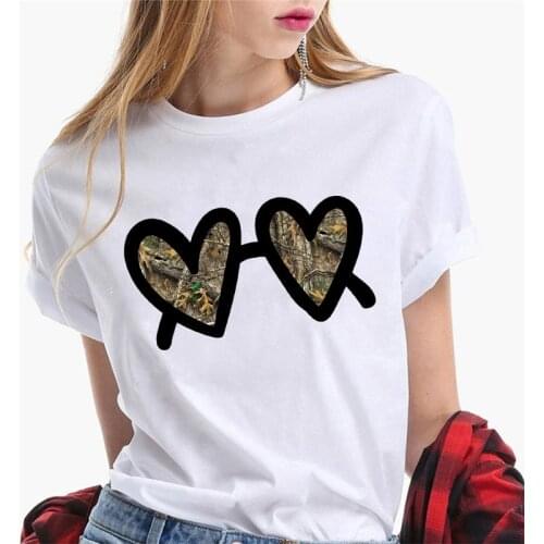 Women T-Shirt Summer Leopard Heart Print T Shirt Women Casual White Tops Short Sleeve Tshirt Camisas Mujer