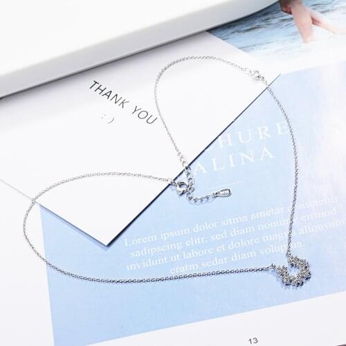 925 Sterling Silver Sweet Lovely AAAAA Zircon Star Flower Necklaces For Women Clavicle Chain Necklace For Women S-N341