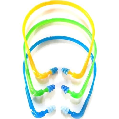 1Pcs Noise Reduction Earplugs Earmuff Silicone Corded Ear Plugs Ears Protector Swim Reusable Hearing Protection