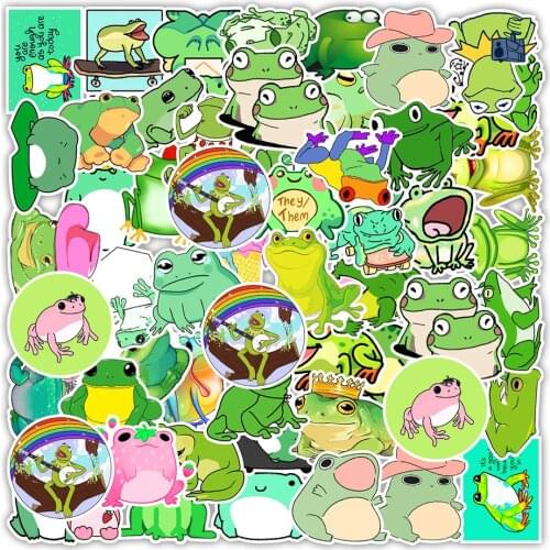 10/30/50PCS Graffiti Cute Little Frog Sticker Car Computer Mobile Phone Refrigerator Skateboard Decoration Sticker Wholesale