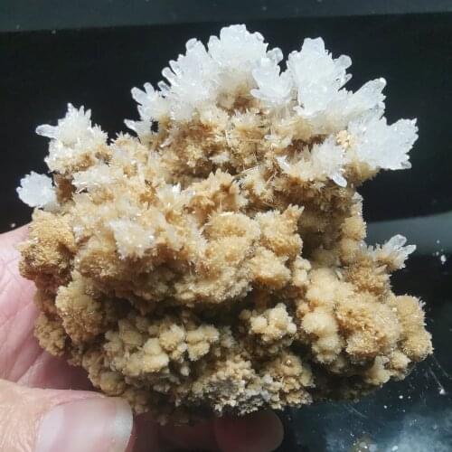 181.3gNatural rare cactus flower calcite and crystal stone mineral specimen healing energy furniture decoration QUARTZ GEM
